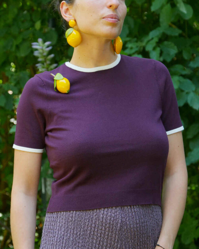 Ciléa Bijoux - Boucles d'oreilles Citron - Maxi – Tiges (oreilles percées)