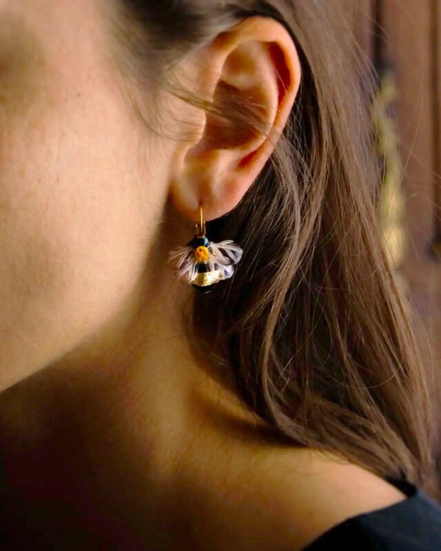 Ciléa Paris - Coffret cadeaux bijoux Bourdon – Or / Tige (Oreilles percées)