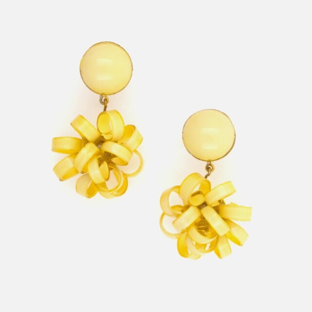 Ciléa Paris - Boucles d'oreilles pendantes Gribouille – Rose indien / Tige (Oreilles percées)