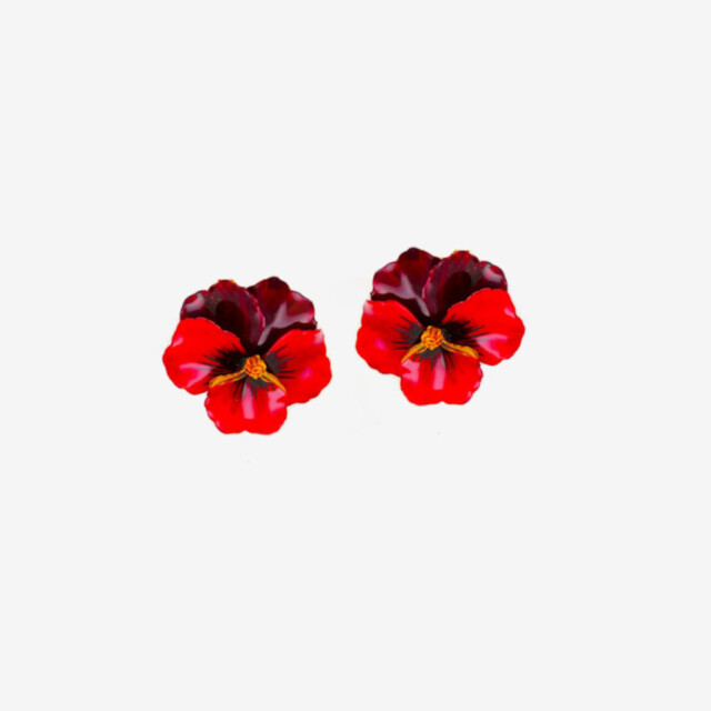 Ciléa Bijoux - Boucles d'oreilles Pensée viola - Petit – Rose / Clips