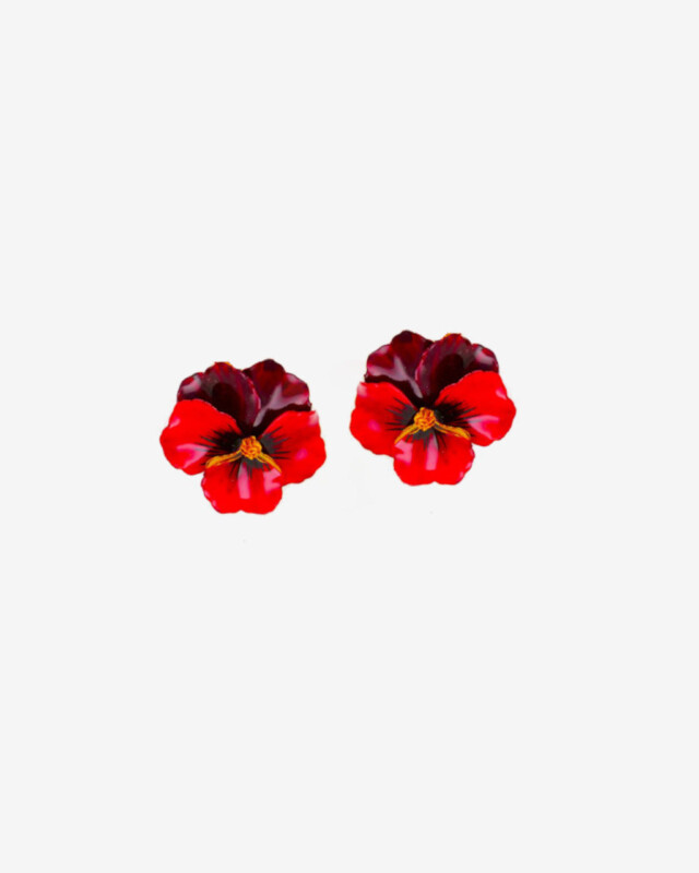 Ciléa Bijoux - Boucles d'oreilles Pensée viola - Petit – Rose / Clips