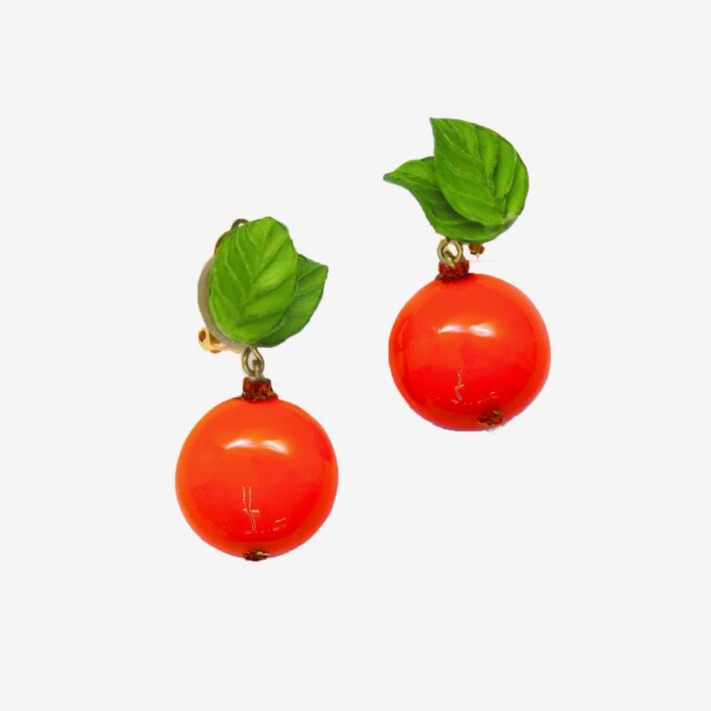Ciléa Paris - Boucles d'oreilles Orange Botanica – Fleur / Dormeuse (Oreilles percées)