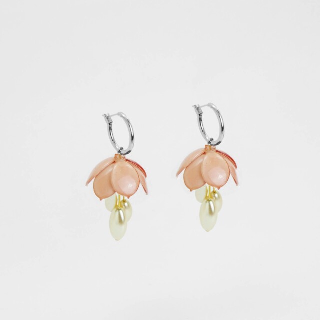 Ciléa Paris - Créoles Cécile avec perles – Blush / Grande argent