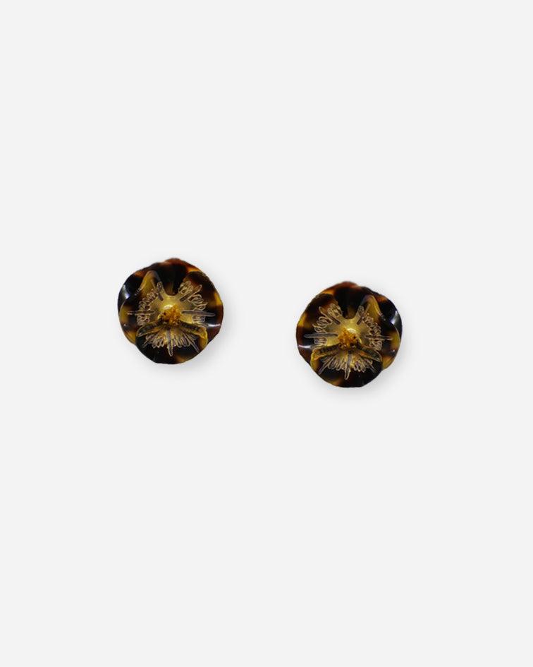 Ciléa Paris - Boucles d'oreilles Pensée - Mini – Vert / Dormeuse (Oreilles percées)
