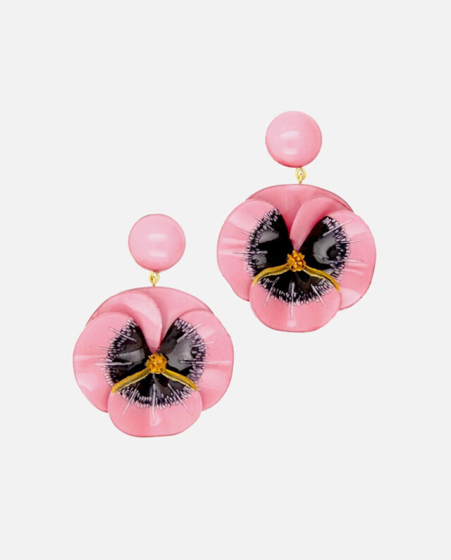 Ciléa Paris - Boucle d'oreille longue Pensée - Maxi – Léopard / Tige (Oreilles percées)
