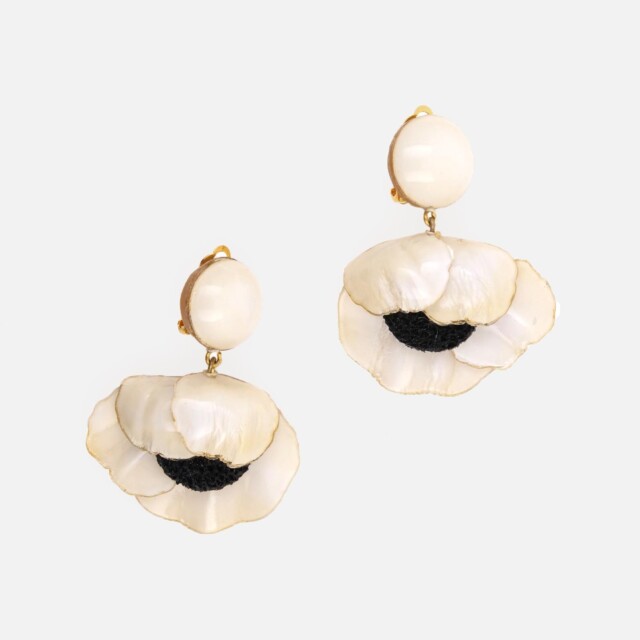 Ciléa Paris - Boucles d'oreilles pendantes Agnès – Rose indien / Dormeuse (Oreilles percées)