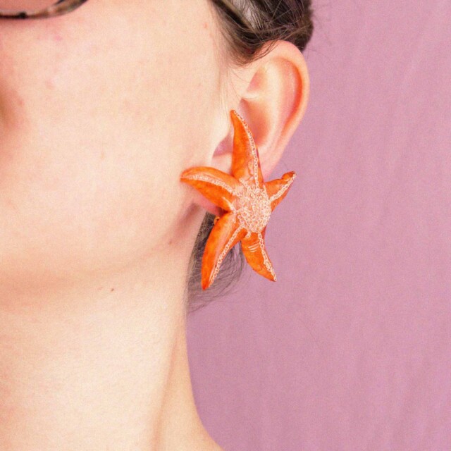 Ciléa Bijoux - Boucle d'oreille Ariel - Grand – Blanc / Clip (oreilles non percées)