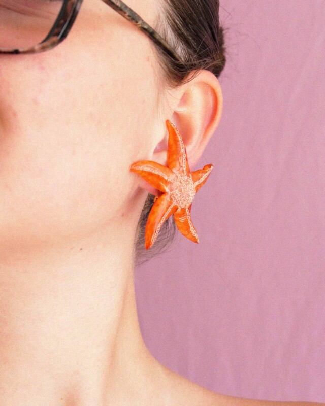 Ciléa Bijoux - Boucle d'oreille Ariel - Grand – Blanc / Clip (oreilles non percées)