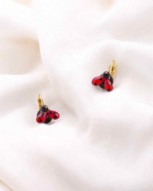Ciléa Paris - Boucles d'oreilles coccinelle Belle - Mini – Dormeuse (oreilles percées)
