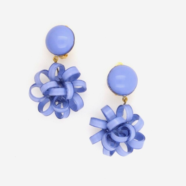 Ciléa Paris - Boucles d'oreilles pendantes Gribouille – Jaune pale / Tige (Oreilles percées)