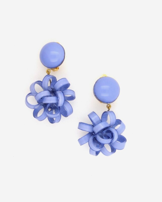 Ciléa Paris - Boucles d'oreilles pendantes Gribouille – Jaune pale / Tige (Oreilles percées)