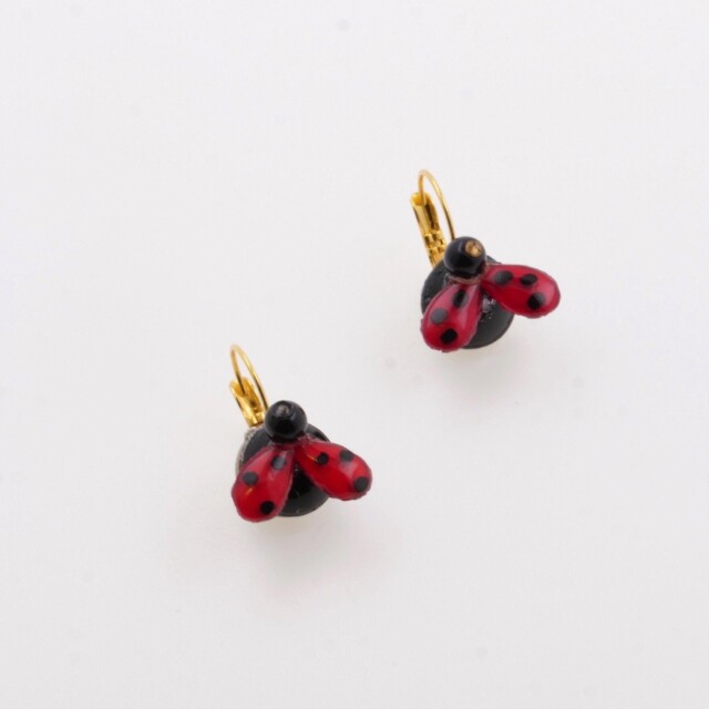 Ciléa Paris - Boucles d'oreilles coccinelle Belle - Mini – Tige (oreilles percées)