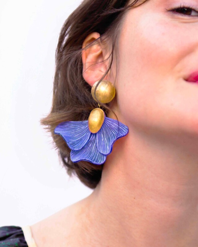 Ciléa Paris - Boucles d'oreilles pendantes Élise - Grand – Rouge / Tige (Oreilles percées)