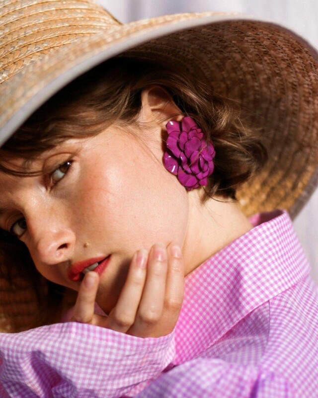 Ciléa Paris - Boucles d’oreilles courtes Géranium – Maxi