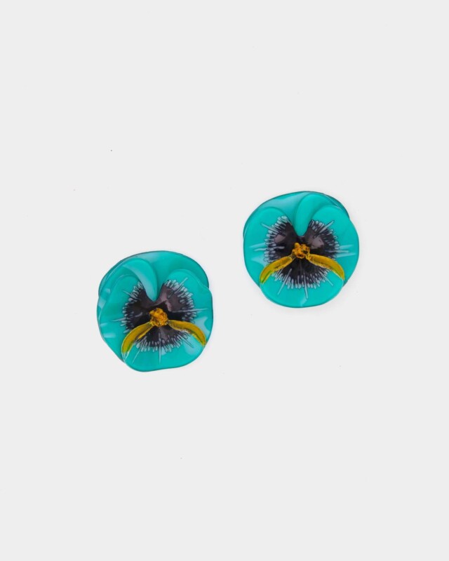 Ciléa Paris - Boucles d'oreilles courtes Pensée - Petit – Rouge / Dormeuse (Oreilles percées)