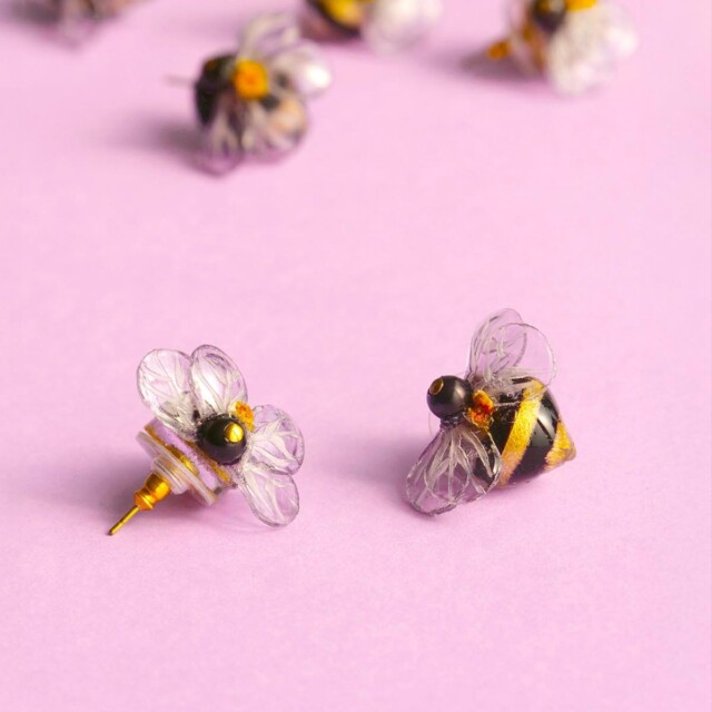 Ciléa Paris - Boucles d'oreilles Bourdon - Mini – Tige (Oreilles percées)