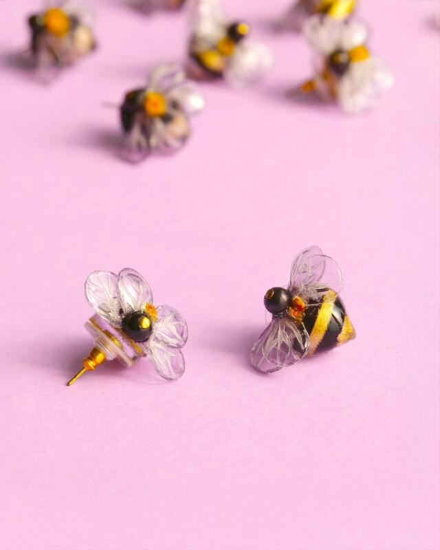 Ciléa Paris - Boucles d'oreilles Bourdon - Mini – Tige (Oreilles percées)
