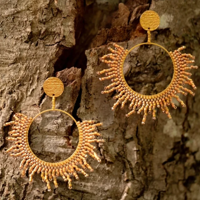valdyria.com - Boucles D’oreilles Pendantes Apollisia Solaris