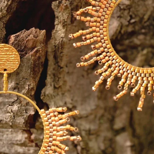 valdyria.com - Boucles D’oreilles Pendantes Apollisia Solaris
