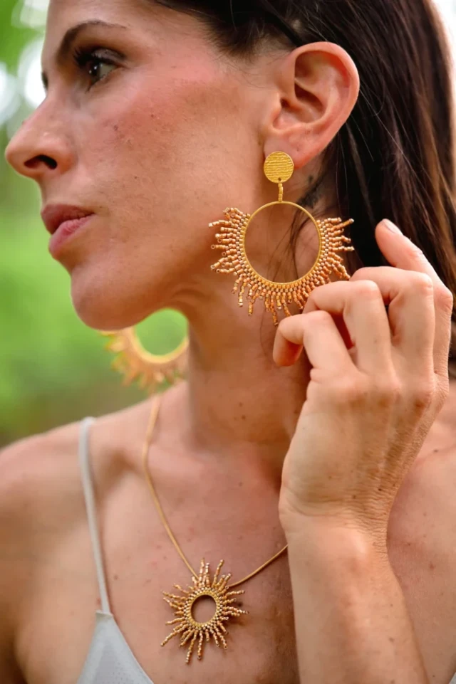 valdyria.com - Boucles D’oreilles Pendantes Apollisia Solaris
