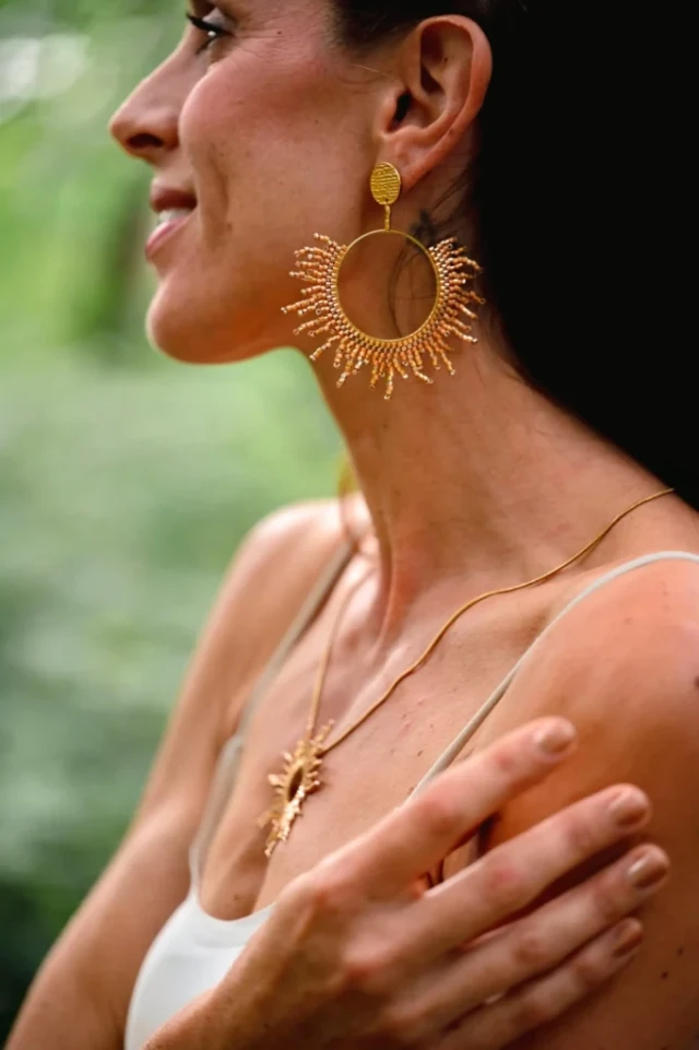 valdyria.com - Boucles D’oreilles Pendantes Apollisia Solaris