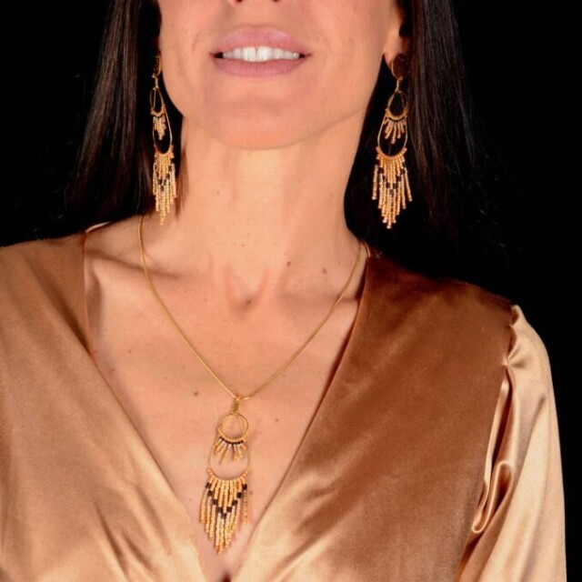 valdyria.com - Boucles D’oreilles Pendantes Galilya Cleo Bronze