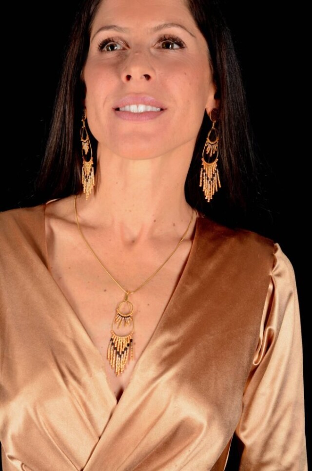 valdyria.com - Boucles D’oreilles Pendantes Galilya Cleo Bronze