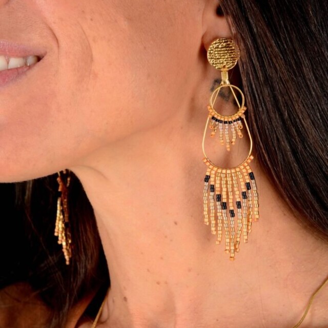 valdyria.com - Boucles D’oreilles Pendantes Galilya Cleo Bronze