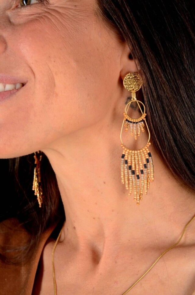 valdyria.com - Boucles D’oreilles Pendantes Galilya Cleo Bronze