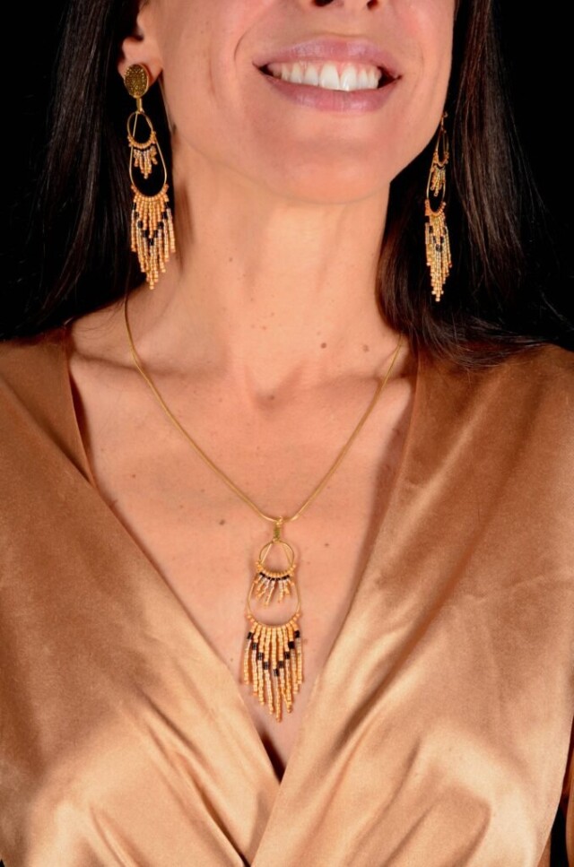 valdyria.com - Boucles D’oreilles Pendantes Galilya Cleo Bronze