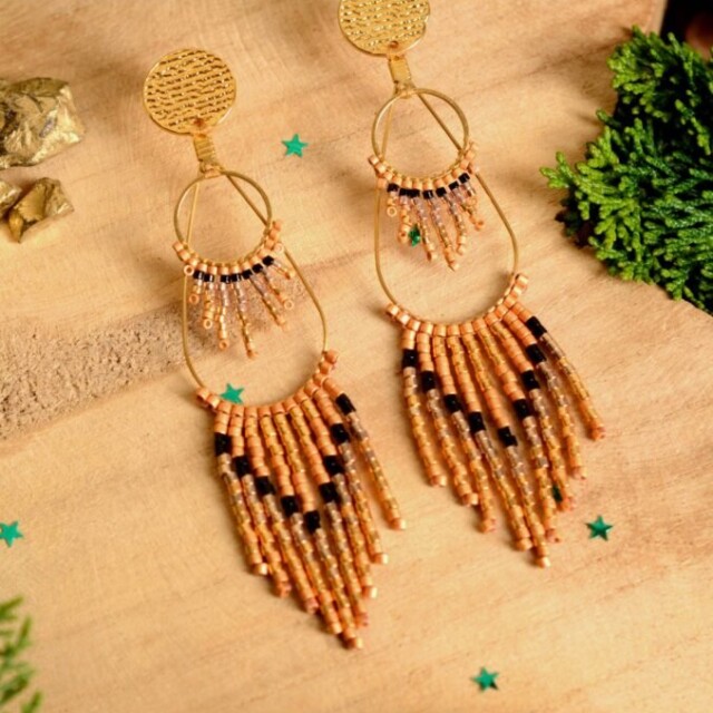 valdyria.com - Boucles D’oreilles Pendantes Galilya Cleo Bronze