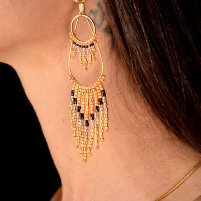 valdyria.com - Boucles D’oreilles Pendantes Galilya Cleo Bronze