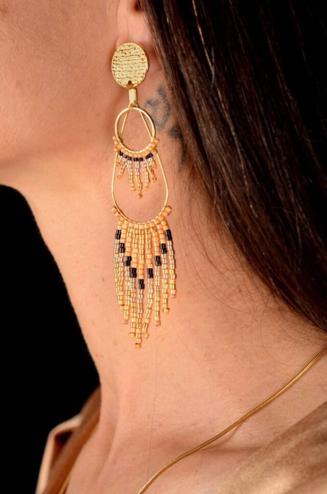 valdyria.com - Boucles D’oreilles Pendantes Galilya Cleo Bronze