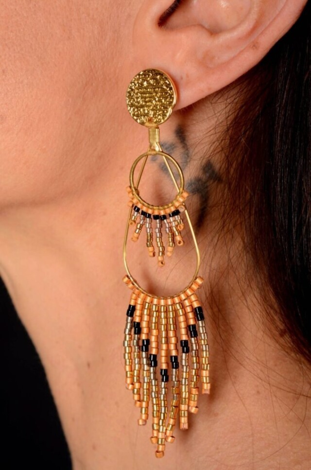 valdyria.com - Boucles D’oreilles Pendantes Galilya Cleo Bronze