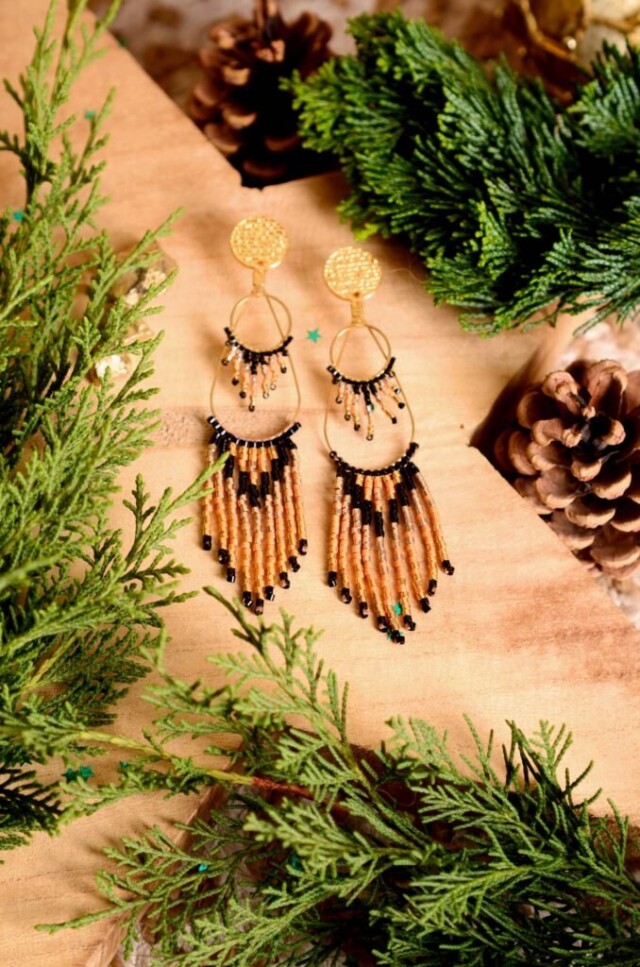 valdyria.com - Boucles D’oreilles Pendantes Galilya Cleo Ébène