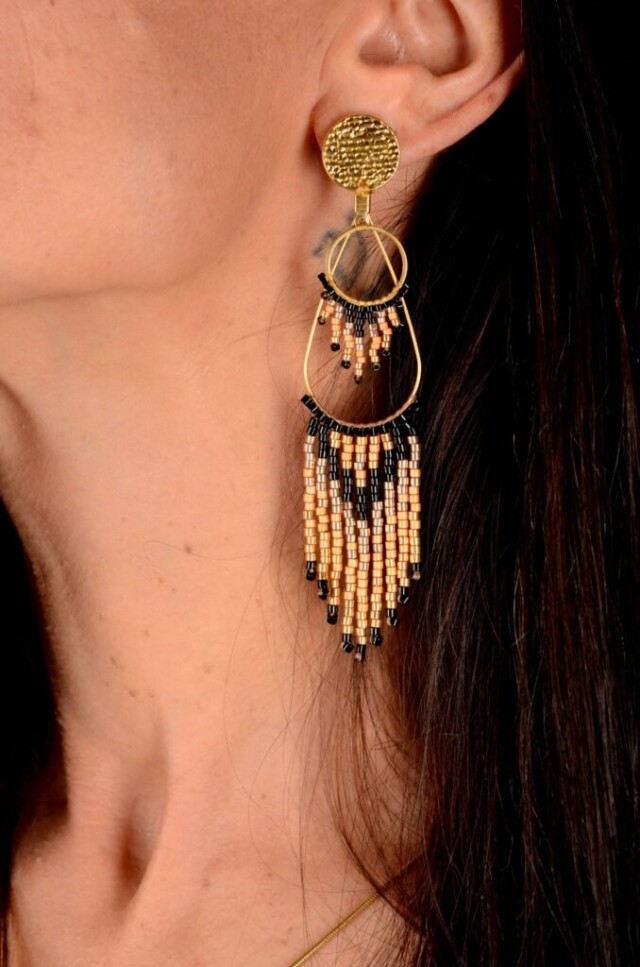 valdyria.com - Boucles D’oreilles Pendantes Galilya Cleo Ébène