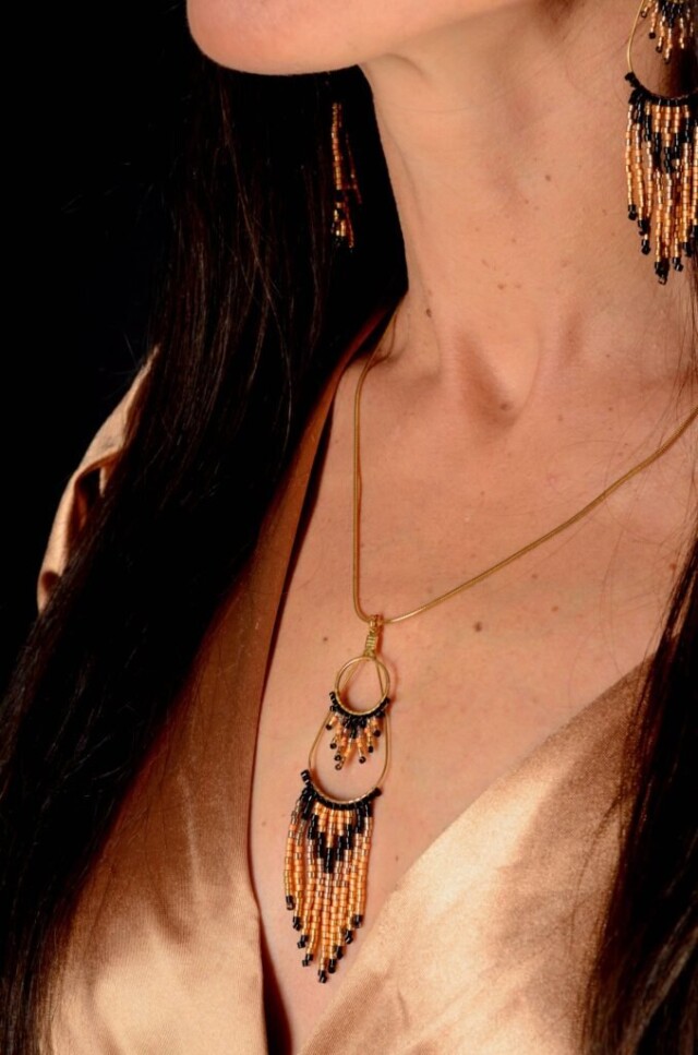 valdyria.com - Collier à Pendentif Galilya Cleo Ébène