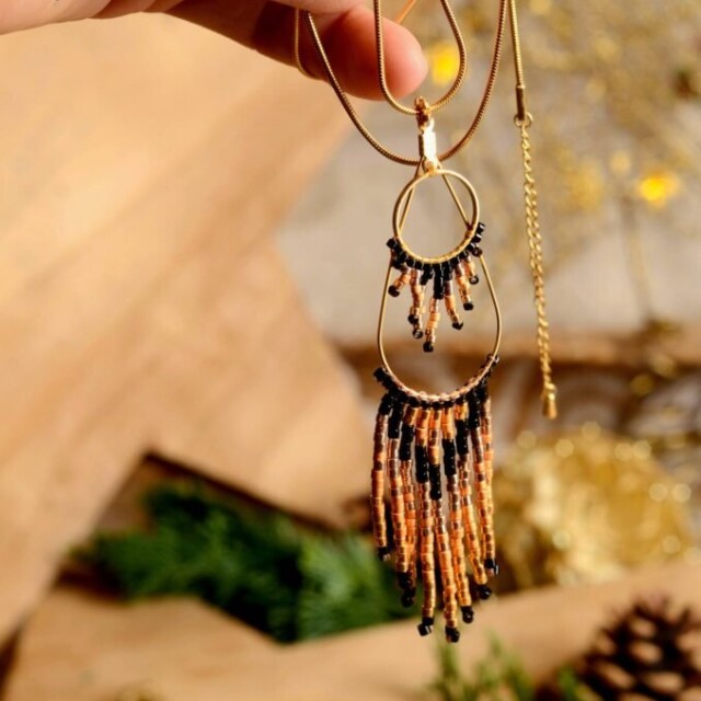 valdyria.com - Collier à Pendentif Galilya Cleo Ébène