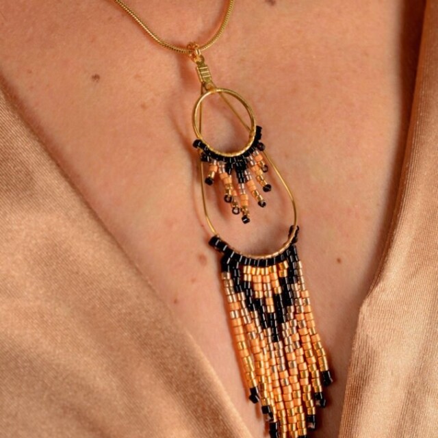 valdyria.com - Collier à Pendentif Galilya Cleo Ébène