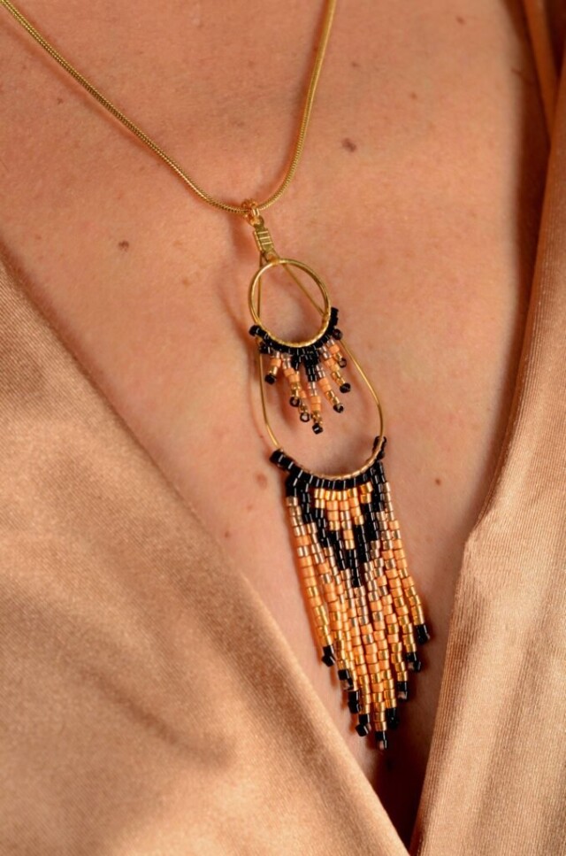 valdyria.com - Collier à Pendentif Galilya Cleo Ébène