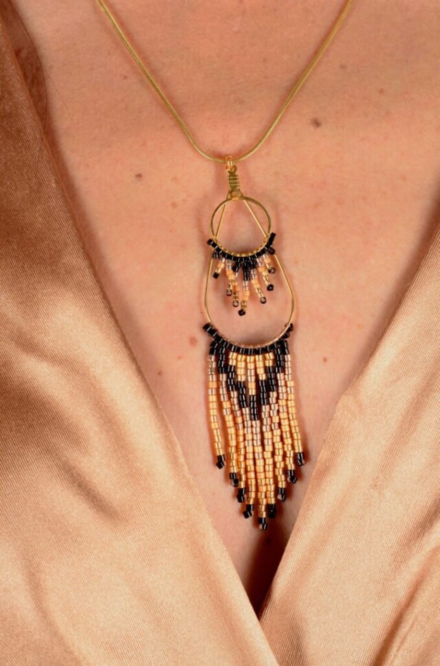 valdyria.com - Collier à Pendentif Galilya Cleo Ébène