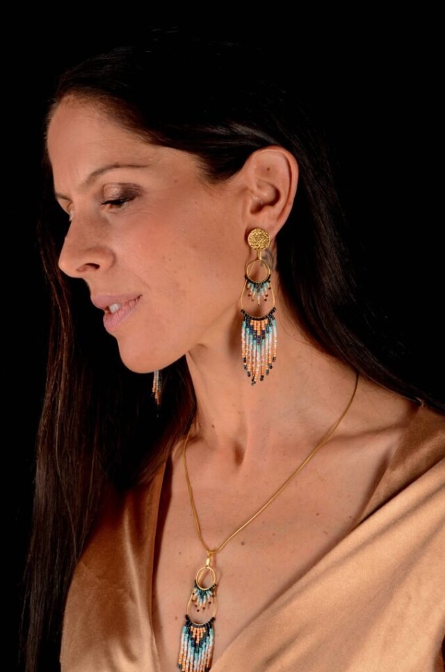 Boucles D’oreilles Pendantes Nilyra Maria Marine par la marque Valdyria Valdyria - Boucles D’oreilles Pendantes Nilyra Maria Marine