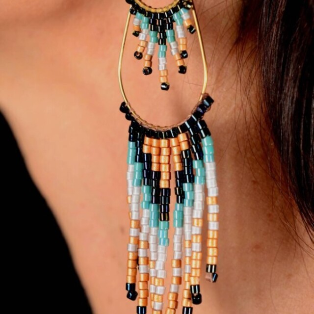 valdyria.com - Boucles D’oreilles Pendantes Nilyra Maria Marine