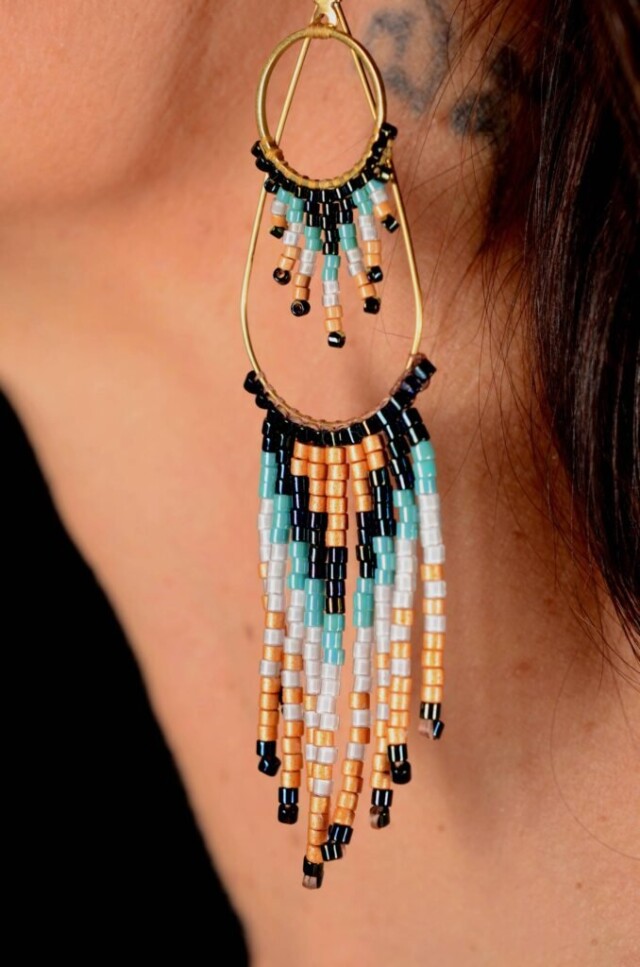 valdyria.com - Boucles D’oreilles Pendantes Nilyra Maria Marine