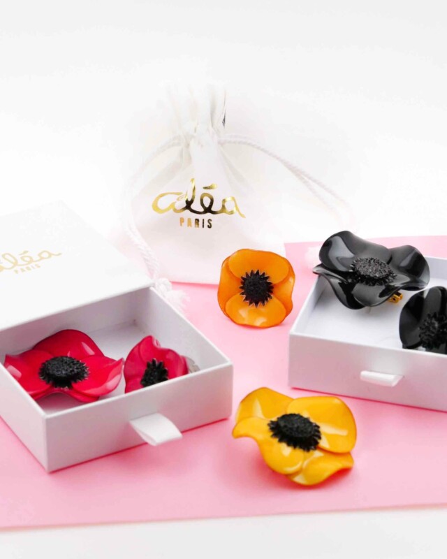 Ciléa Paris - Coffret box cadeau Anémone bague + broche