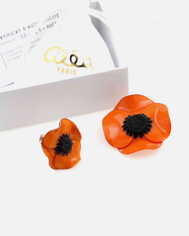 Ciléa Bijoux - Coffret box cadeau Anémone bague + broche – Rose Nacre