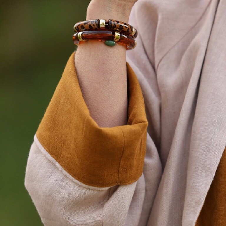 mile mila - Bracelet Halo Éclat Fauve – Lot de 2