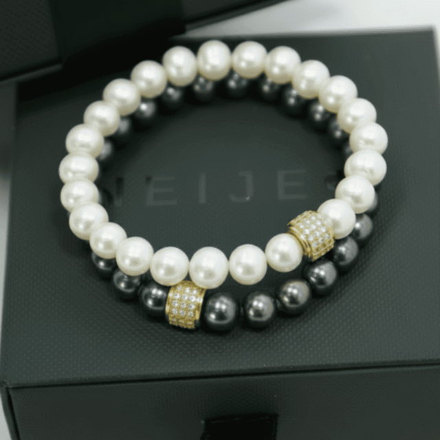 NEIJE - Bracelet Belle du Seigneur Perles de Culture et Plaqué Or Jaune – Plaqué Or Jaune / L (poignet de 17 à 19 cm)