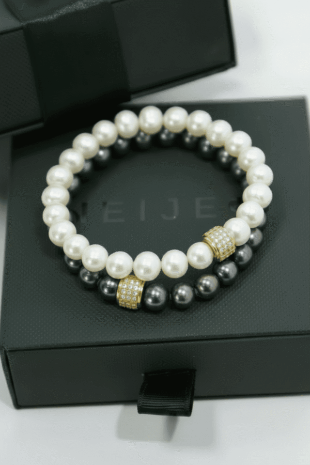 NEIJE - Bracelet Belle du Seigneur Perles de Culture et Plaqué Or Jaune – Plaqué Or Jaune / L (poignet de 17 à 19 cm)