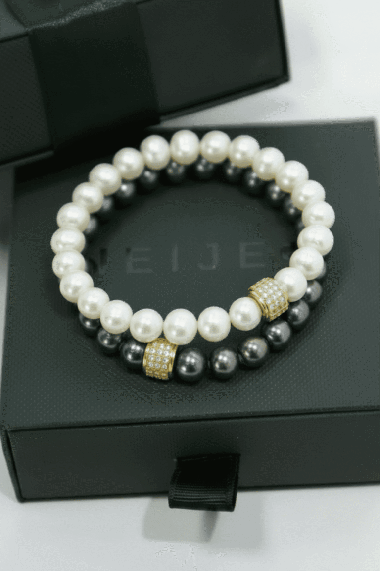 NEIJE - Bracelet Belle du Seigneur Perles de Culture et Plaqué Or Jaune – Plaqué Or Jaune / L (poignet de 17 à 19 cm)